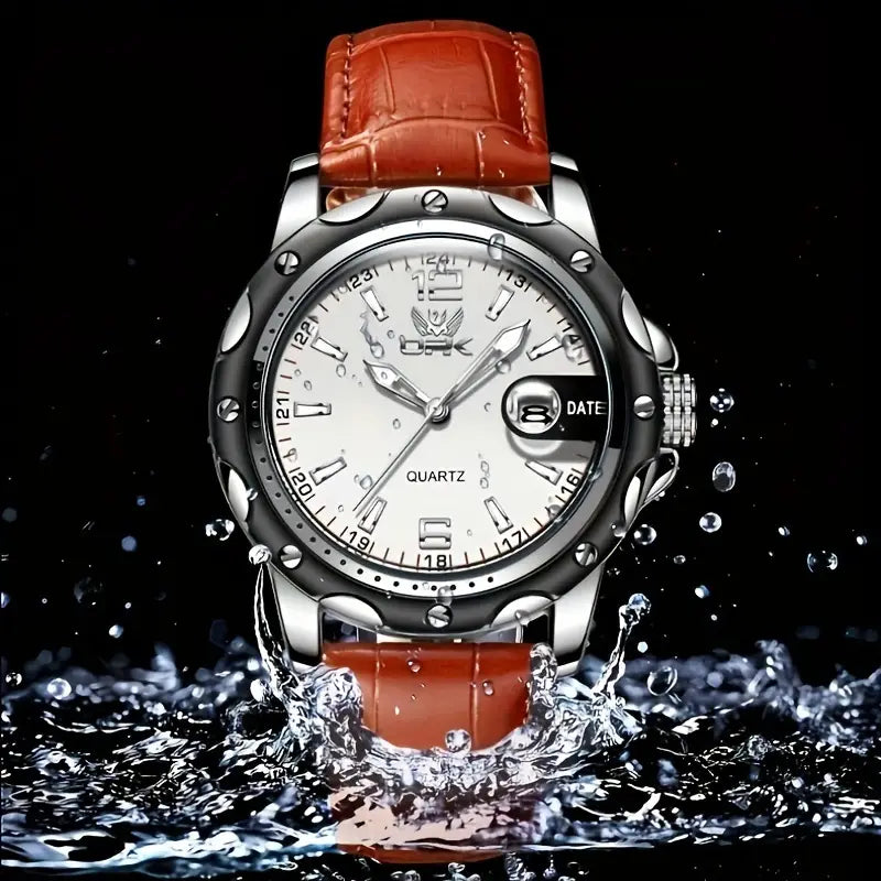 2025 Newest Men'S Business Fashion Watch - Waterproof, Calendar, Luminescent