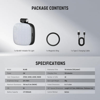 Magnetic Selfie Light With Mirror™