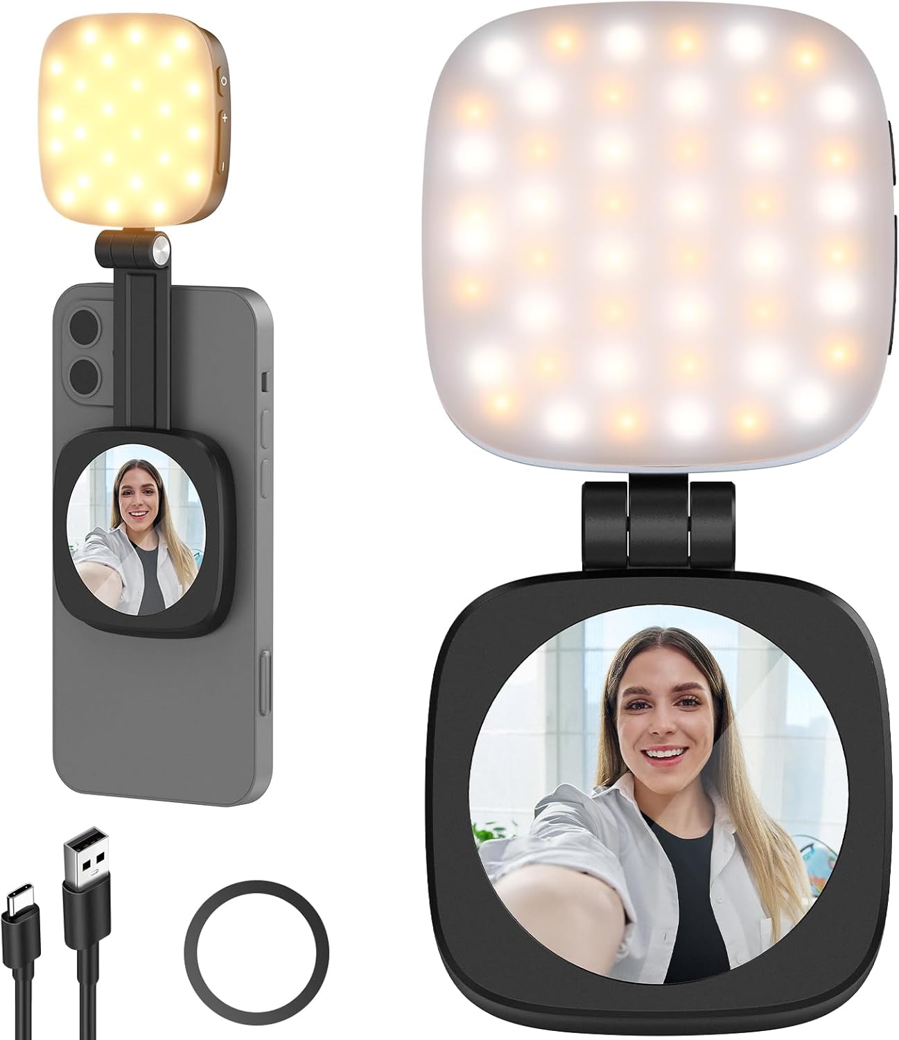 Magnetic Selfie Light With Mirror™