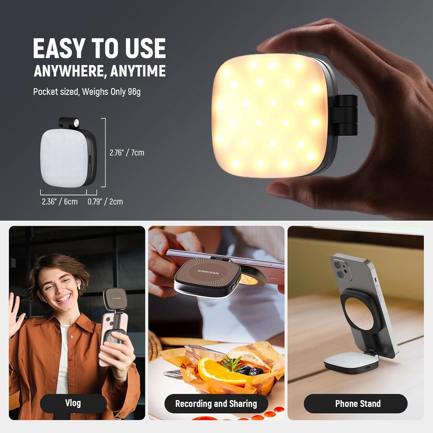Magnetic Selfie Light With Mirror™