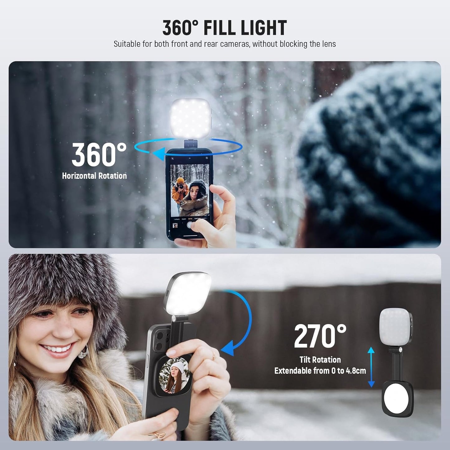 Magnetic Selfie Light With Mirror™
